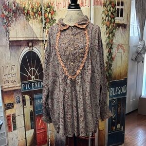 Magnolia Pearl Blockprint Tora Top- Top 1144, Tresor, OS